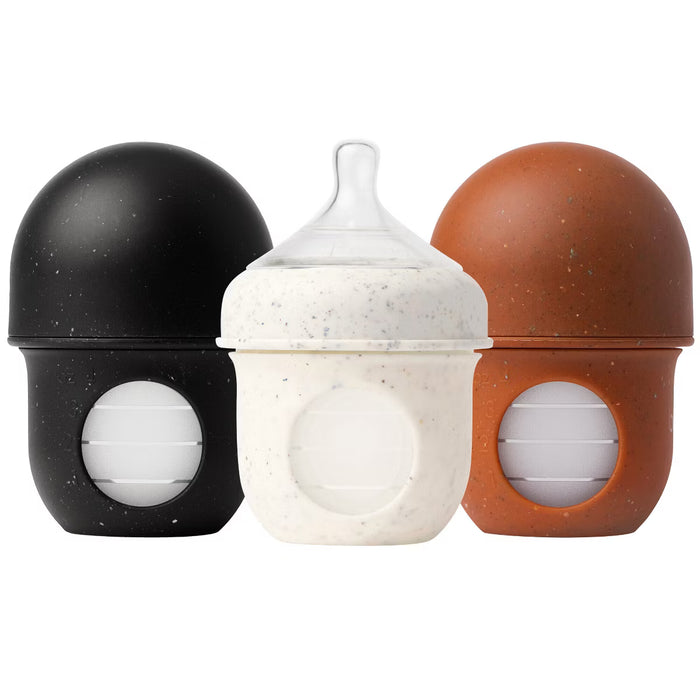 BOON NURSH SILICONE POUCH BABY BOTTLES - 4 FL OZ/3PK: ANTI-COLIC, WIDE NECK, BPA-FREE