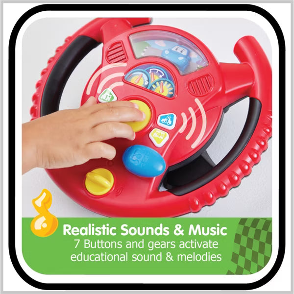 KIDOOZIE REV `N LEARN ACTIVITY WHEEL - GEAR UP FOR SENSORY & LEARNING FUN - PERFECT FOR YOUR LITTLE DRIVER AGES 2+ TOY KIDOOZIE