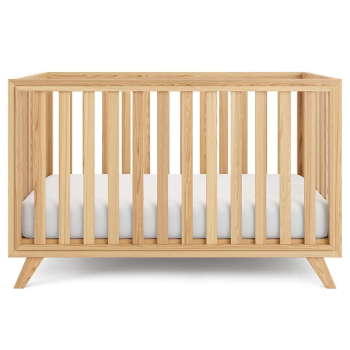 COMFY CUBS BABY CRIB FOR 0 TO 3 YEARS - ADJUSTABLE MATTRESS HEIGHT - 80 LBS CAPACITY NURSERY BED . NATURAL WOOD CRIB COMFY CUBS