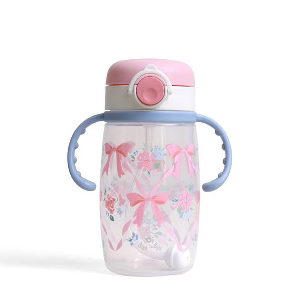ITZY RITZY 13OZ POLYPROPYLENE SILICONE ITZY SIPS TODDLER WATER BOTTLE WITH WEIGHTED STRAW AND LEAK-RESISTANT LID BPA-FREE