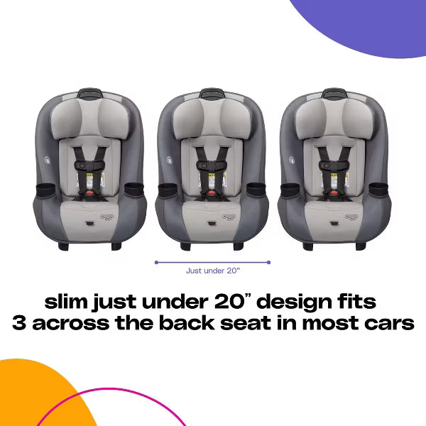 COSCO KIDS` ENTRADA ALL-IN-ONE CAR SEAT, MACHINE WASHABLE, CUP HOLDER, BABY INSERT - SHADY DAY