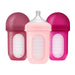 BOON NURSH SILICONE BABY BOTTLES WITH COLLAPSIBLE SILICONE POUCH - 8 FL OZ/3PK MEDIUM FLOW NIPPLE, BPA-FREE