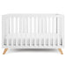 COMFY CUBS BABY CRIB FOR 0 TO 3 YEARS - ADJUSTABLE MATTRESS HEIGHT - 80 LBS CAPACITY NURSERY BED . WHITE WITH WOOD LEG CRIB COMFY CUBS