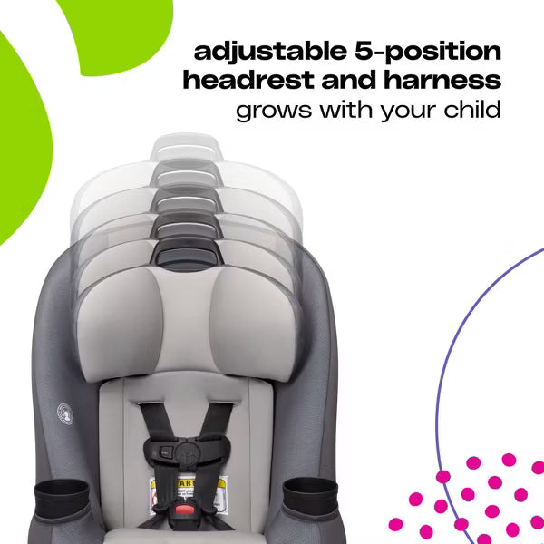 COSCO KIDS` ENTRADA ALL-IN-ONE CAR SEAT, MACHINE WASHABLE, CUP HOLDER, BABY INSERT - SHADY DAY