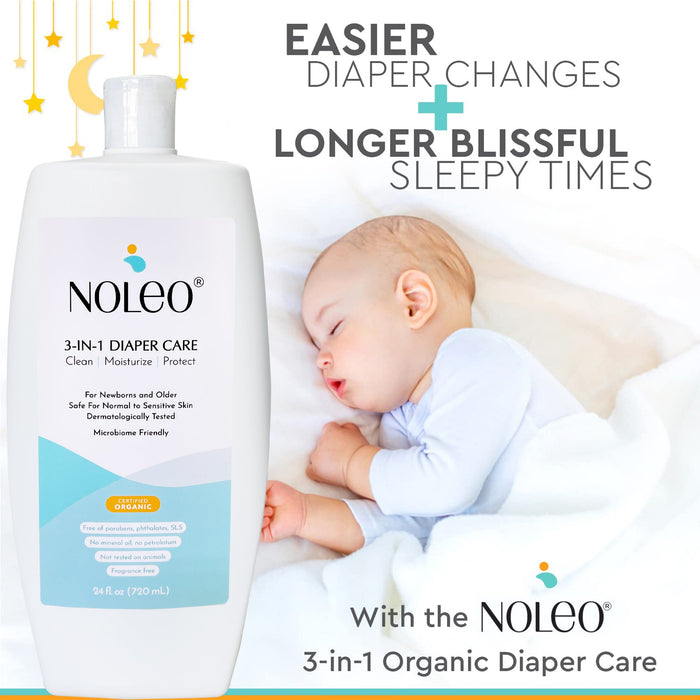 NOLEO 3-IN-1 - Diaper Rash Cream - EWG Verified - 24oz M4A