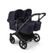 BUGABOO DONKEY 6 TWIN STROLLER - COMPLETE SET (2 SEATS AND & BASSINETS) . DEEP INDIGO DOUBLE STROLLER BUGABOO