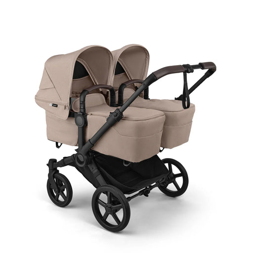 BUGABOO DONKEY 6 TWIN STROLLER - COMPLETE SET (2 SEATS AND & BASSINETS) . DESERT TAUPE MELANGE DOUBLE STROLLER BUGABOO
