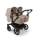 BUGABOO DONKEY 6 TWIN STROLLER - COMPLETE SET (2 SEATS AND & BASSINETS) . DESERT TAUPE MELANGE DOUBLE STROLLER BUGABOO