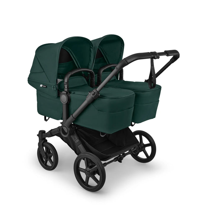BUGABOO DONKEY 6 TWIN STROLLER - COMPLETE SET (2 SEATS AND & BASSINETS) . FERN GREEN DOUBLE STROLLER BUGABOO