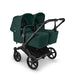 BUGABOO DONKEY 6 TWIN STROLLER - COMPLETE SET (2 SEATS AND & BASSINETS) . FERN GREEN DOUBLE STROLLER BUGABOO