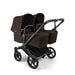 BUGABOO DONKEY 6 TWIN STROLLER - COMPLETE SET (2 SEATS AND & BASSINETS) . COCOA BROWN DOUBLE STROLLER BUGABOO