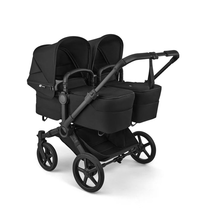 BUGABOO DONKEY 6 TWIN STROLLER - COMPLETE SET (2 SEATS AND & BASSINETS) . HERITAGE BLACK DOUBLE STROLLER BUGABOO