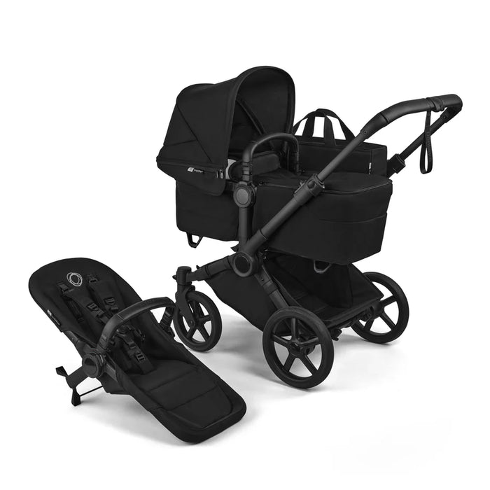 BUGABOO DONKEY 6 MONO COMPLETE SINGLE-TO-DOUBLE STROLLER . BLACK HERITAGE BLACK DOUBLE STROLLER BUGABOO
