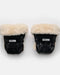 7AM ENFANT WARMMUFFS BLACK LIQUID SHINE ARCTIC WHITE FAUX FUR WARMUFFS 7 A.M.