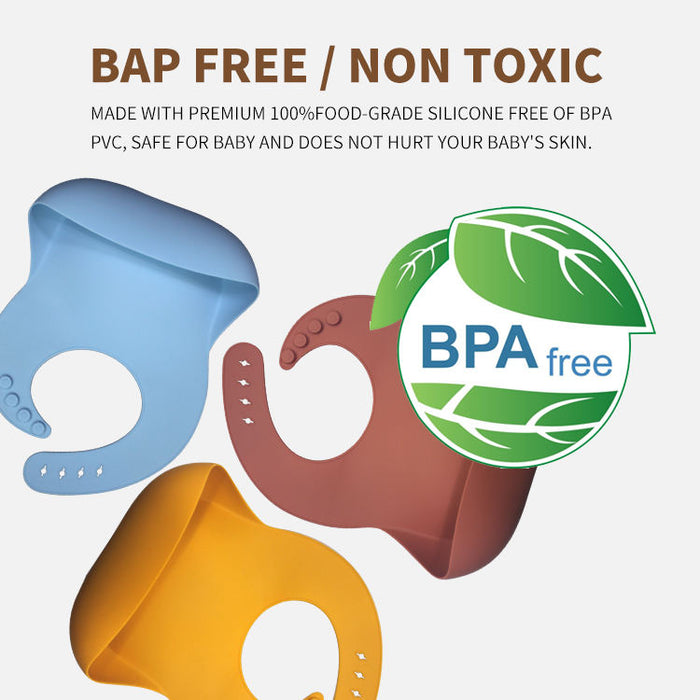 BABYLUXE BABY SILICONE BIBS WITH CRUMB CATCHER BIBS BABYLUXE