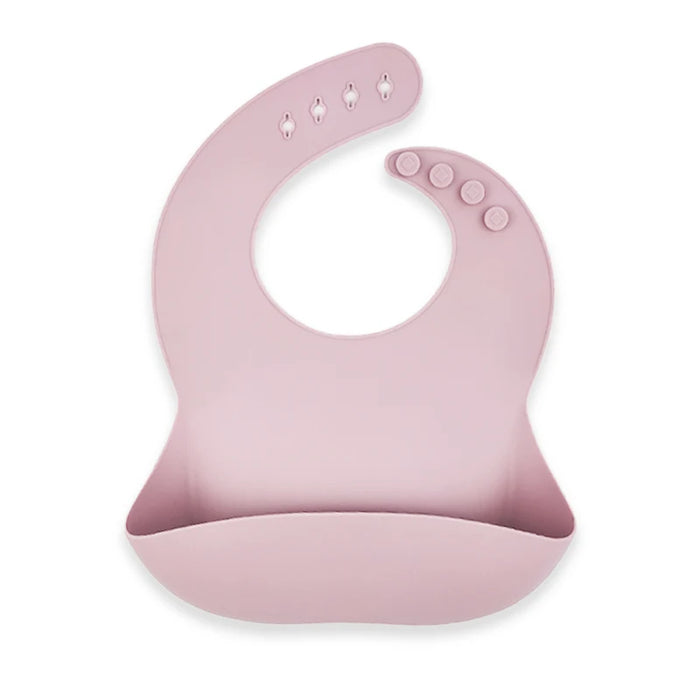 BABYLUXE BABY SILICONE BIBS WITH CRUMB CATCHER . PALE MAUVE BIBS BABYLUXE