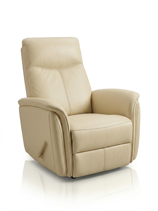 LEATHER ITALIA INMAN LEATHER SWIVEL GLIDER RECLINER EFFICIENT SIZE CHAIR . CREAM GLIDER LEATHER ITALIA USA