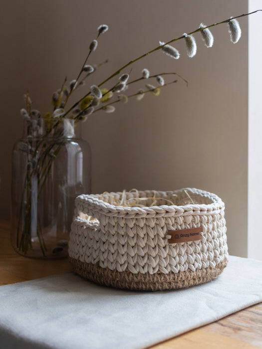 Basket Round with Jute Accent Storage & Organization Anzy Home