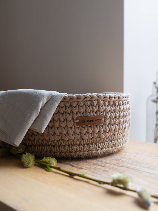 Basket Round with Jute Accent Storage & Organization Anzy Home