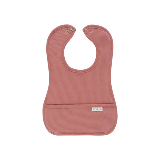 ELY`S & CO. SINGLE RIBBED BIB - CRANBERRY - 0-6M