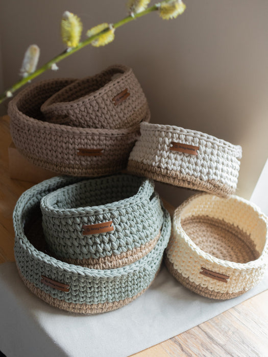 Basket Round with Jute Accent Storage & Organization Anzy Home