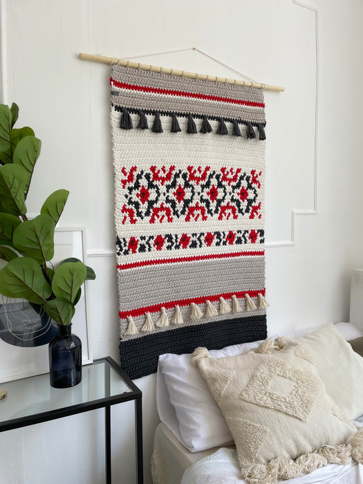 Crocheted Wall Art in Ukrainian Vyshyvanka Style Anzy Home