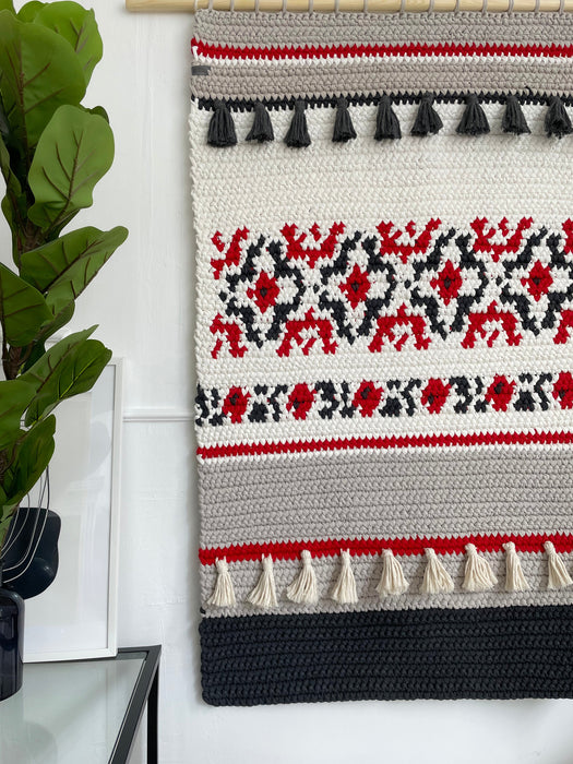 Crocheted Wall Art in Ukrainian Vyshyvanka Style Anzy Home