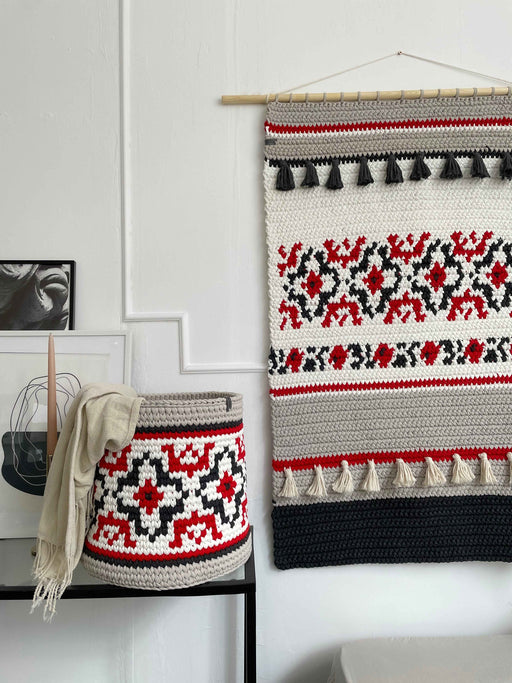 Crocheted Wall Art in Ukrainian Vyshyvanka Style Anzy Home