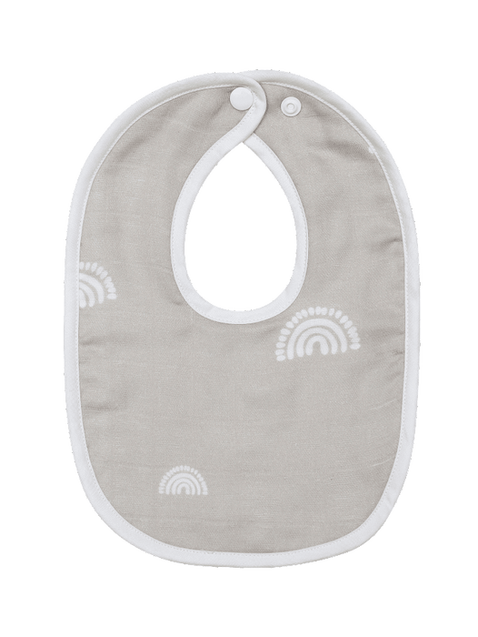 LITTLE PIPERS BABY BIB - MUSLIN RAINBOW WITH WHITE TERRY BACK