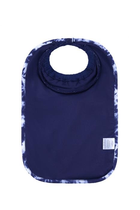 ABSTRACT WATERPROOF BIB WITH SNAPS, SOLID NAVY - MEDIUM