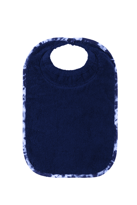 ABSTRACT WATERPROOF BIB WITH SNAPS, SOLID NAVY - MEDIUM