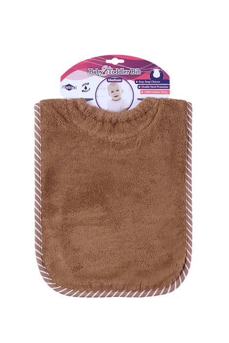 ABSTRACT WATERPROOF BIB WITH SNAPS, SOLID TAN - MEDIUM