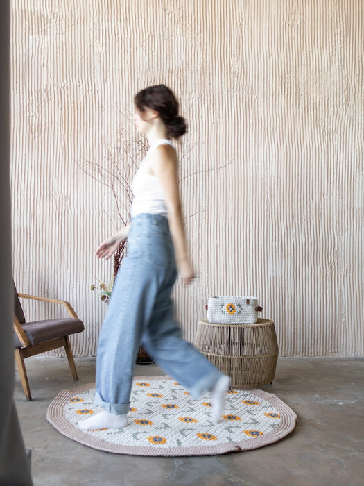 Sunflower Round Rug | SUNFLOWER signature collection Rugs Anzy Home