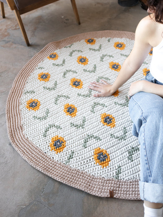 Sunflower Round Rug | SUNFLOWER signature collection Rugs Anzy Home