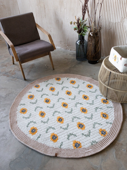 Sunflower Round Rug | SUNFLOWER signature collection Rugs Anzy Home
