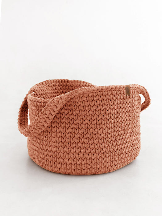 Basket Round with Handles Recycled Terracotta Baskets Anzy Home