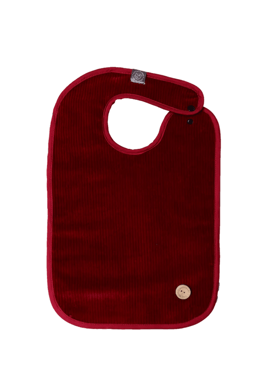 LITTLE PIPERS WATERPROOF BIB W/ SNAPS - RIBBED - XL . BURGUNDY BIB LITTLE PIPERS