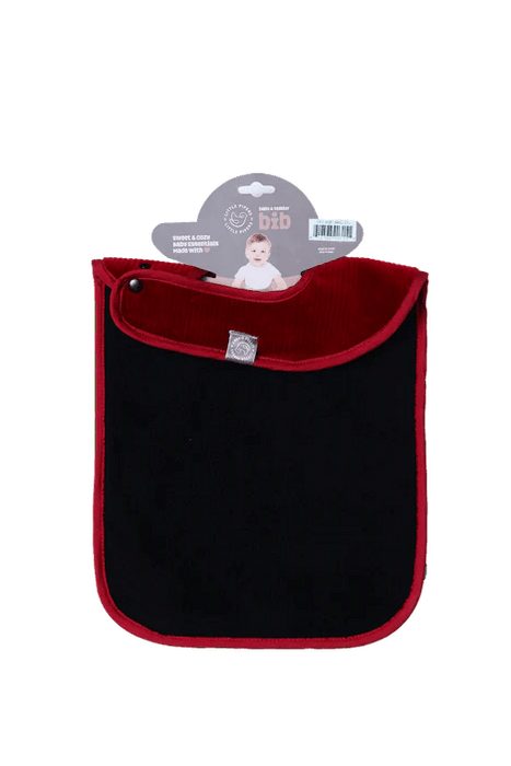 LITTLE PIPERS WATERPROOF BIB W/ SNAPS - RIBBED BURGUNDY - SMALL 8" X 10.5"