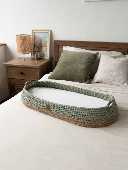 Boho Baby Changing Basket with Jute Accent