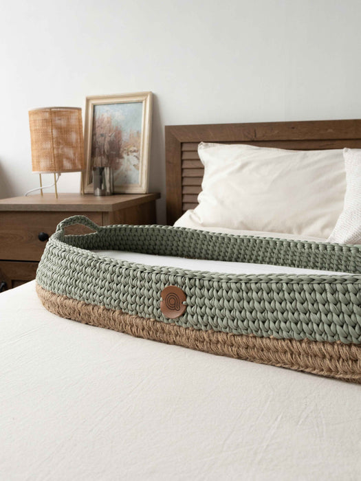 Boho Baby Changing Basket with Jute Accent