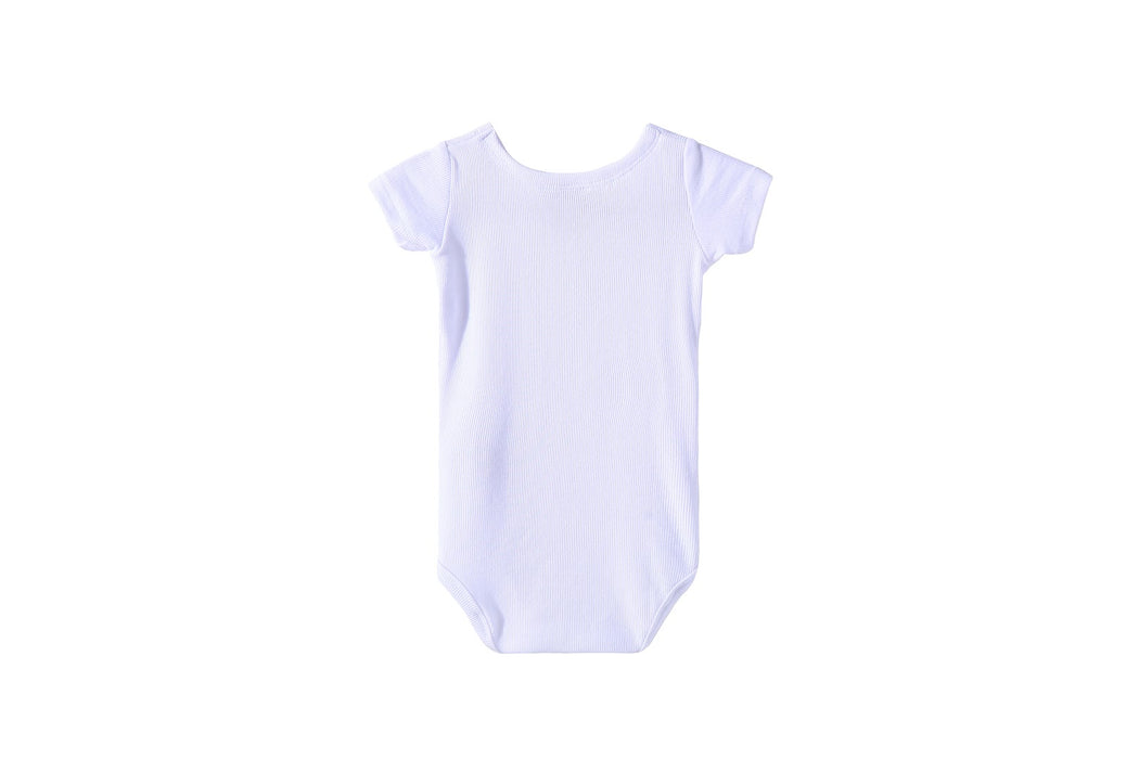 LITTLE PIPERS BABY RIBBED BODYSUITS - 12-18 MONTHS, BLUE, SHORT SLEEVES - 2 PACK