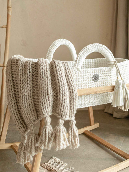 Boho Hand-Knitted Baby Blanket