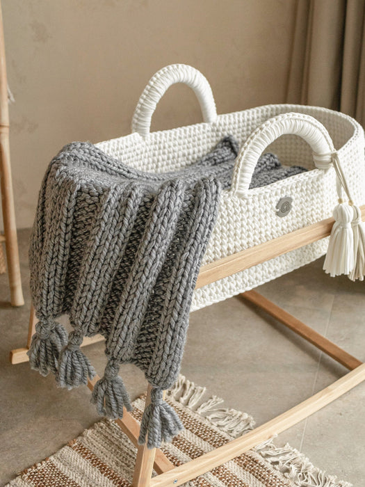 Boho Hand-Knitted Baby Blanket Blankets Anzy Home