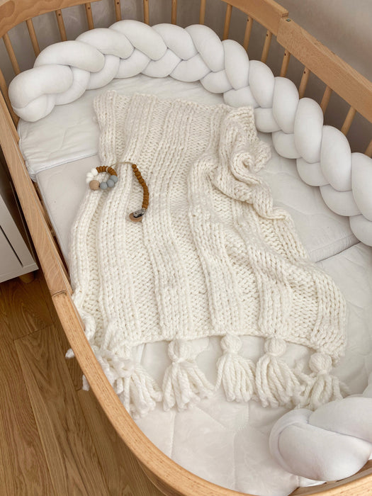 Boho Hand-Knitted Baby Blanket Blankets Anzy Home