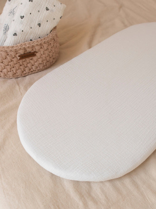 Muslin Mattress Fitted Sheets Plain White One Size Bassinet & Cradle Accessories Anzy Home