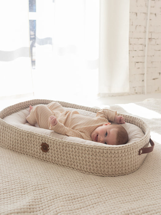 Baby Lounging and Changing Basket XL 3-in-1 Ecru Changing Tables Anzy Home