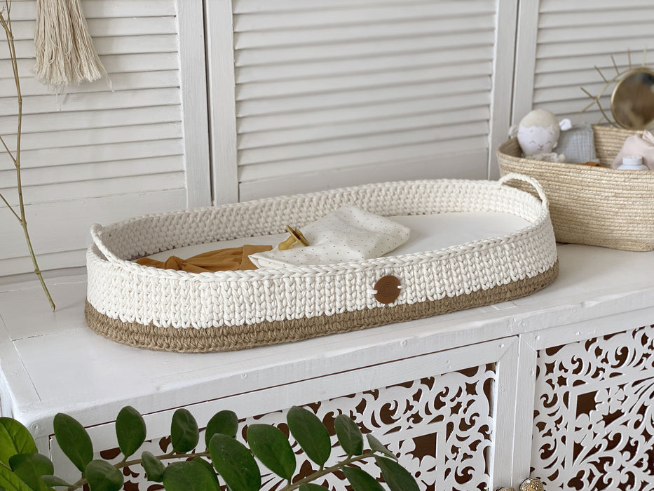 Boho Baby Changing Basket with Jute Accent Changing Tables Anzy Home