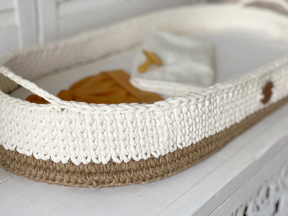 Boho Baby Changing Basket with Jute Accent Changing Tables Anzy Home
