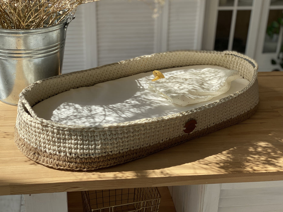 Boho Baby Changing Basket with Jute Accent Changing Tables Anzy Home