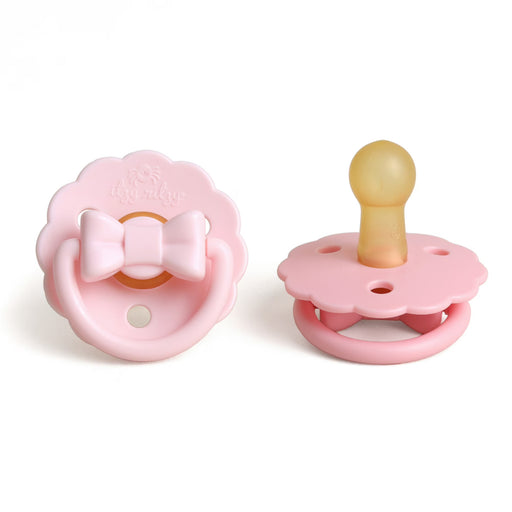 ITZY RITZY ITZY SOOTHER™ NATURAL RUBBER PACIFIER PINK BOWS PINK PACIFIERS ITZY RITZY